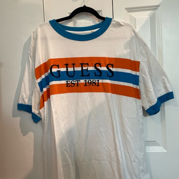 Guess Blue and White T-Shirt - Picture 1 of 5